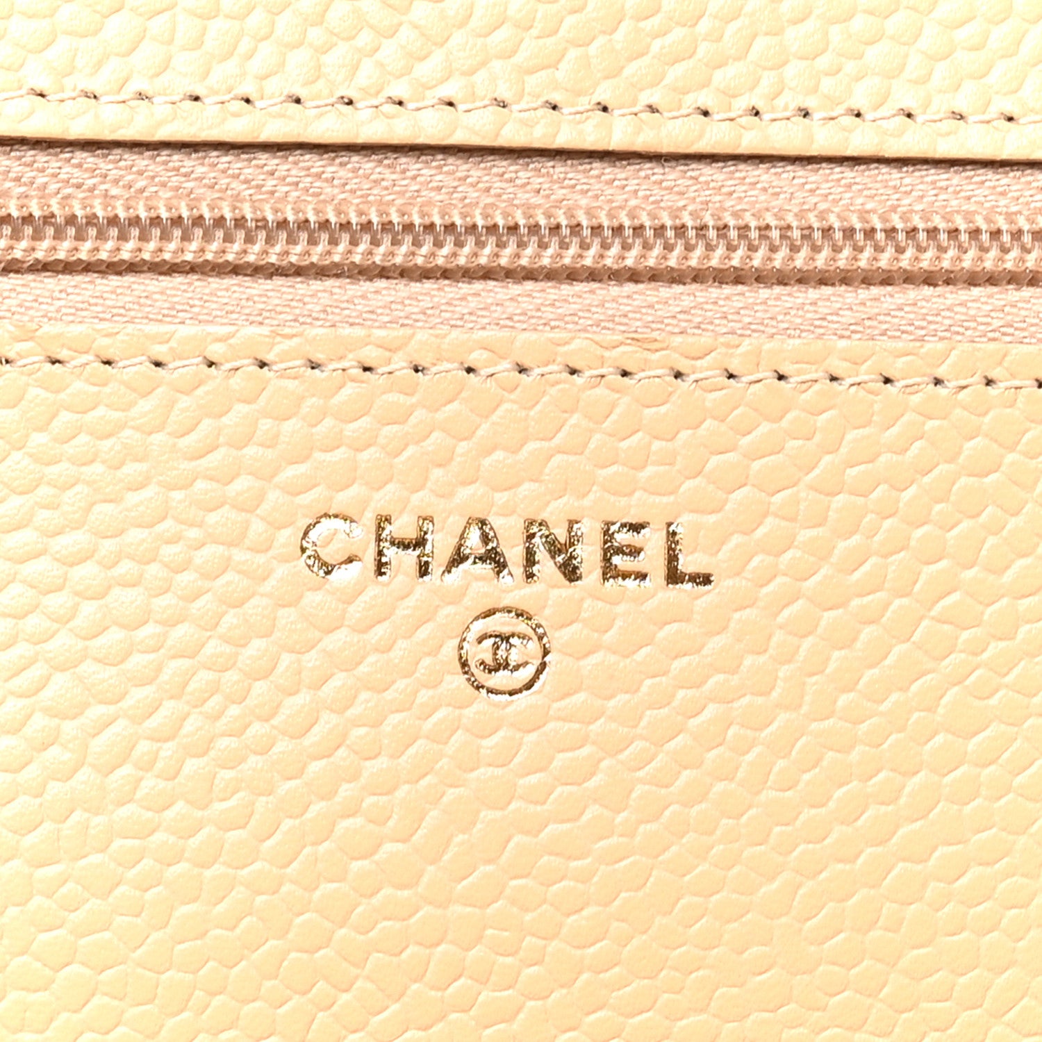 Chanel Caviar Quilted Wallet on Chain WOC Beige 6 of 10
