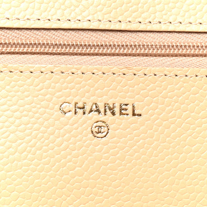 Chanel Caviar Quilted Wallet on Chain WOC Beige 6 of 10