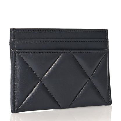 Chanel Lambskin Quilted Chanel 19 Card Holder Dark Grey 3 of 9