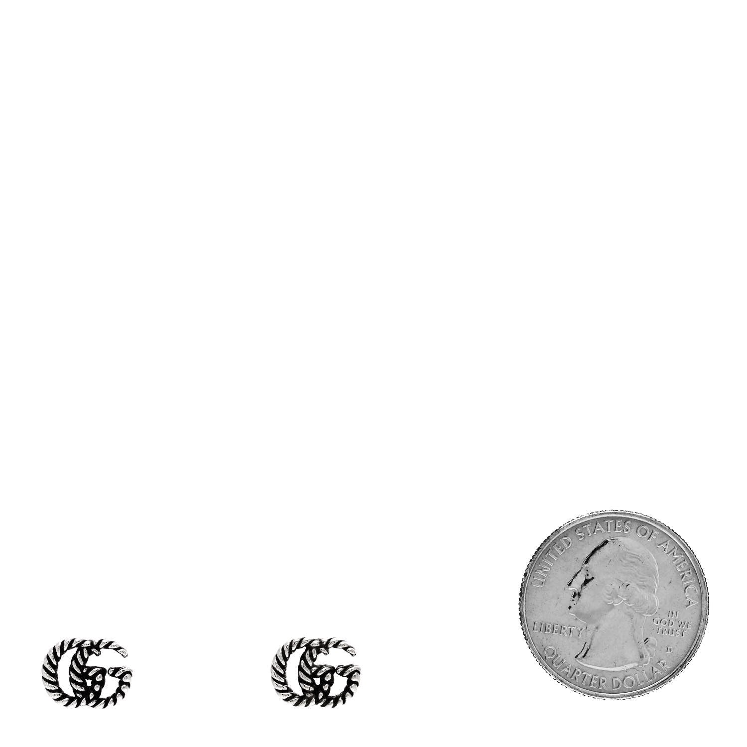 Gucci Sterling Silver Torchon Double G Earrings 2 of 5
