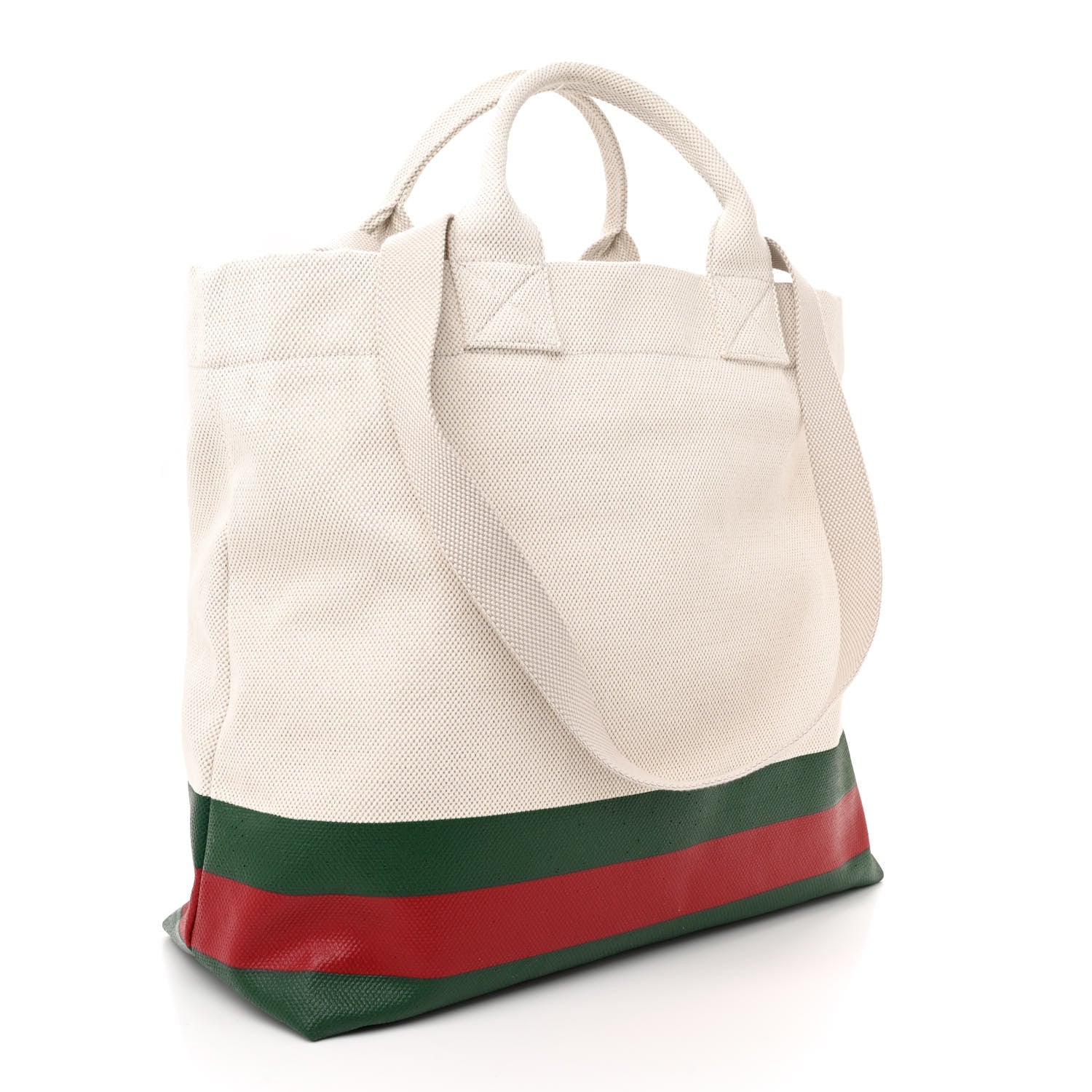 Gucci Canvas Logo Embossed Ophidia Tote Beige 3 of 11