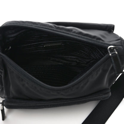 Prada Re-Nylon Vela Saffiano Pocket Single Buckle Messenger Shoulder Bag Black 5 of 10
