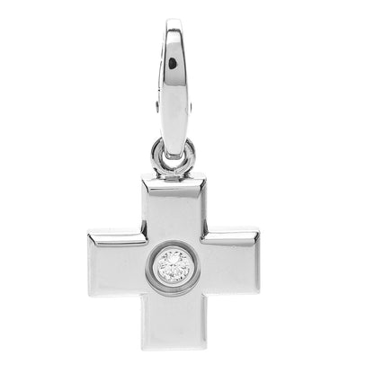 Cartier 18K White Gold Diamond Cross Charm 1 of 4