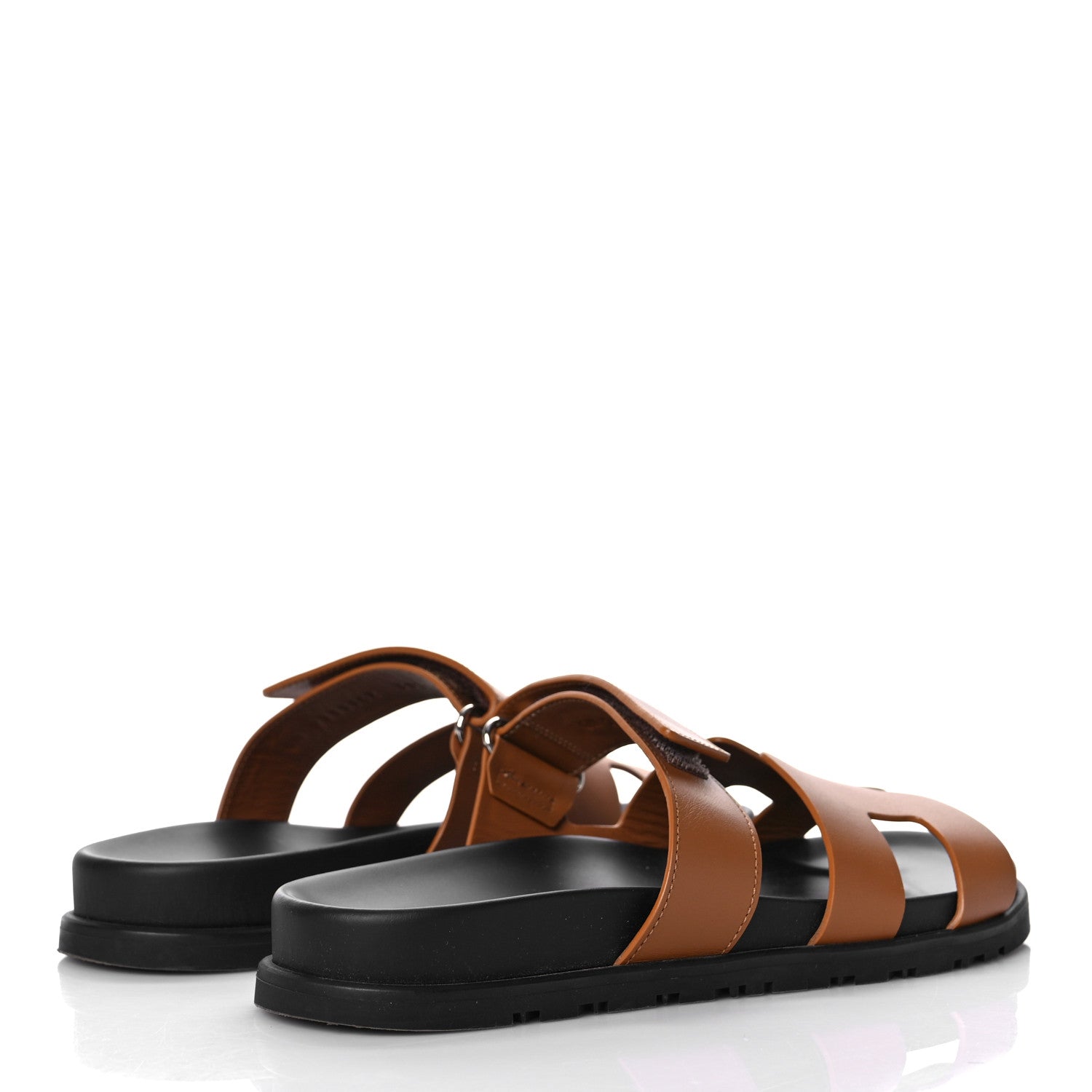 Hermes Calfskin Womens Chypre Sandals 38.5 Gold 3 of 12