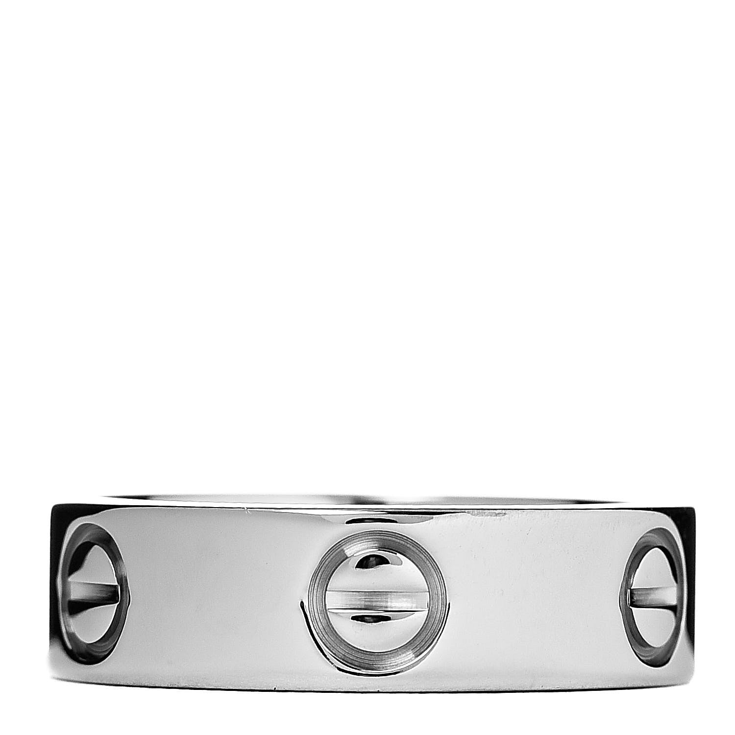 Cartier 18K White Gold 5.5mm LOVE Ring 51 5.75 1 of 4