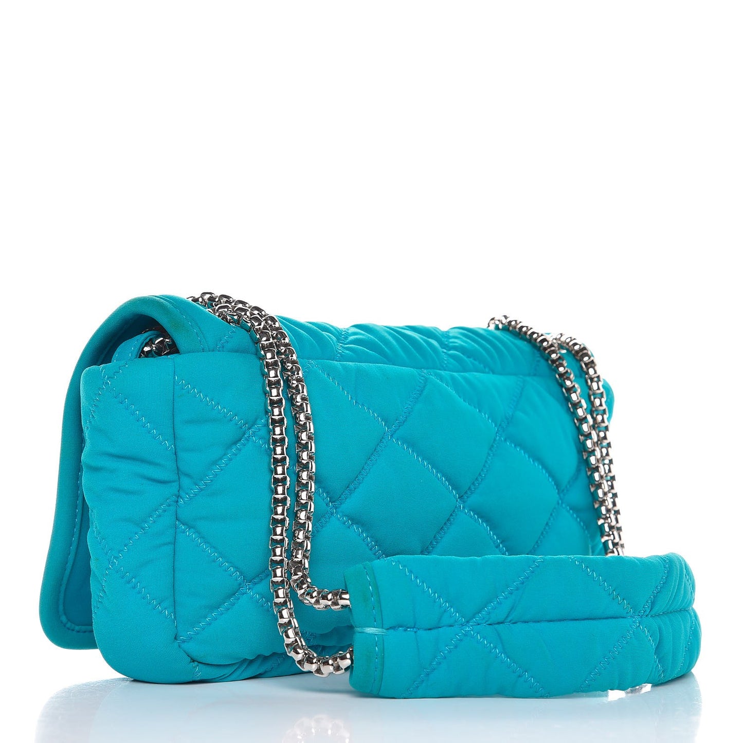 Nylon Bubble Quilt Medium Flap Turquoise