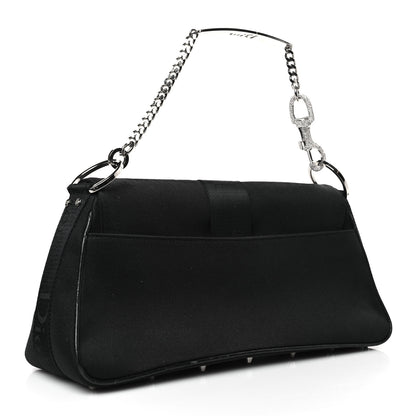 Christian Dior Silk Jersey Crystal Hardcore Clutch Black 3 of 9