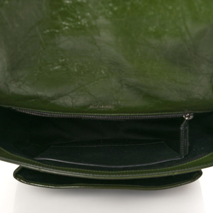 Saint Laurent Crinkled Calfskin Matelasse Monogram Medium Niki Chain Satchel Military Olive 5 of 8