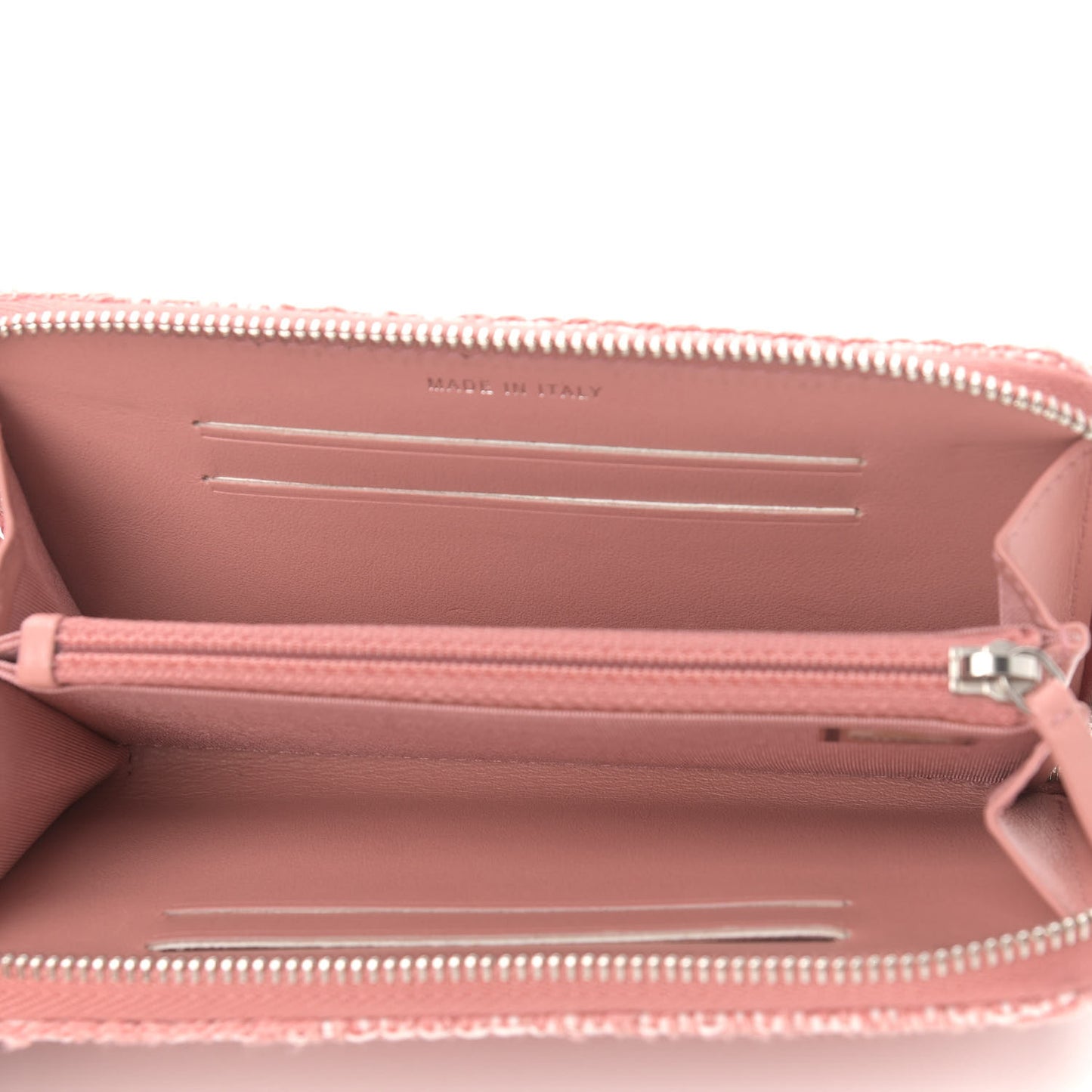 Lurex Canvas Deauville Medium Zip Around Wallet Pink