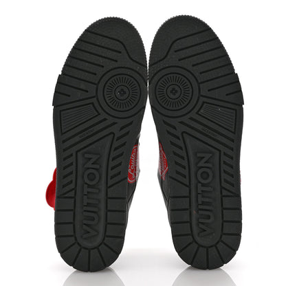 Louis Vuitton x NIGO Calfskin Printed LV Trainer Sneaker 8.5 Black 6 of 11