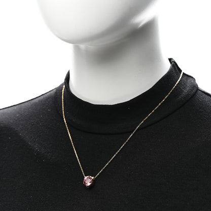 Gucci 18K Yellow Gold Diamond Pink Tourmaline  Le Marche Des Merveilles Feline Pendant Necklace 2 of 6