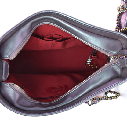 Chanel Iridescent Lambskin Calfskin Quilted Medium Gabrielle Hobo Light Purple 5 of 8