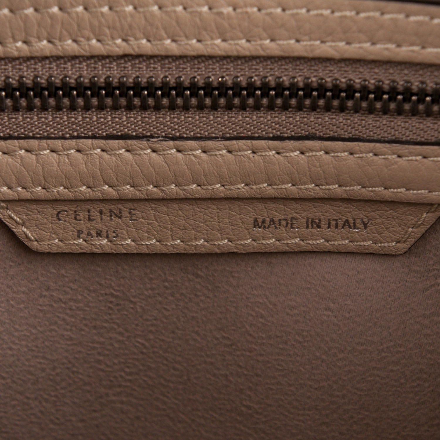 Celine Drummed Calfskin Micro Luggage Dune 7 of 10