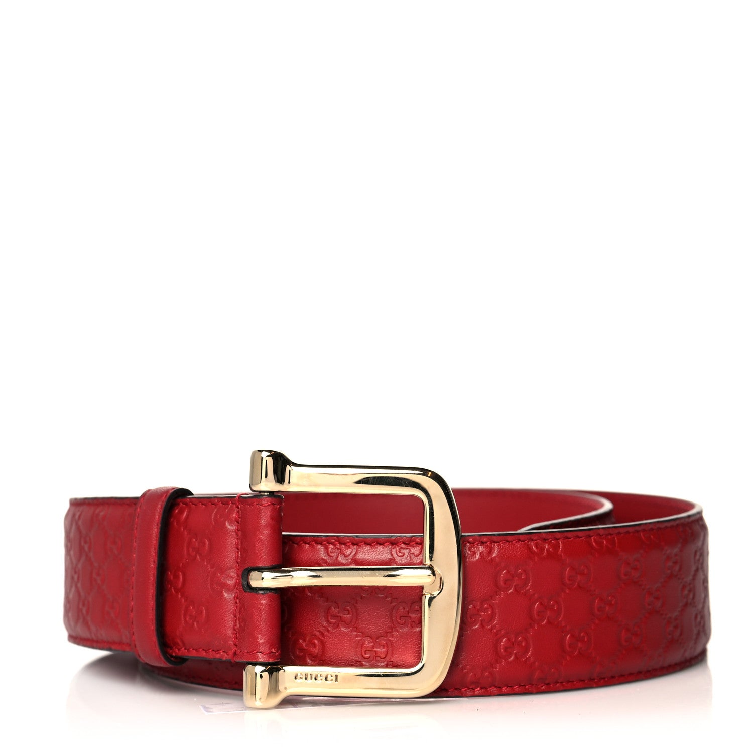 Gucci Soft Microguccissima Margaux Calfskin Belt 80 32 Rosso 1 of 5
