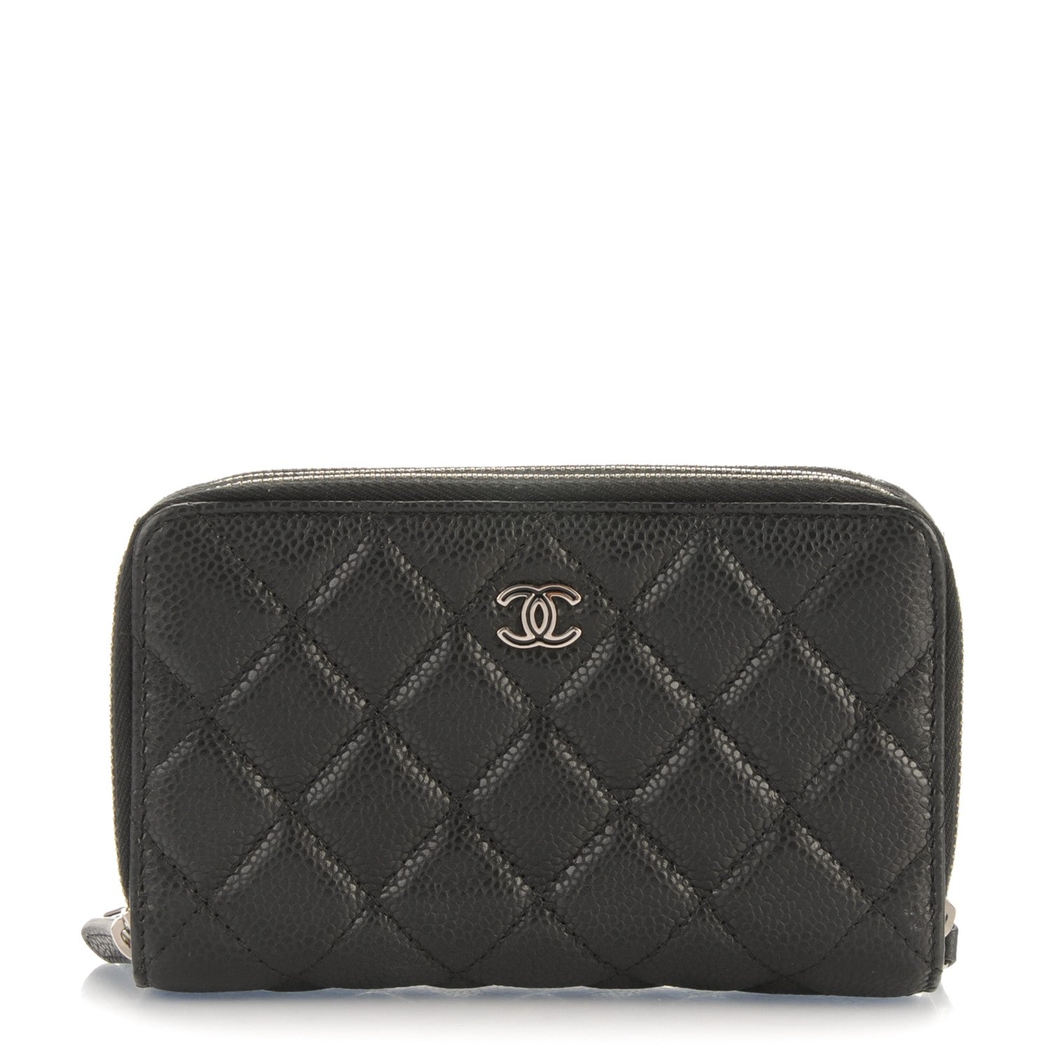 Chanel Caviar Quilted Zip Around Phone Holder Black 1 of 7