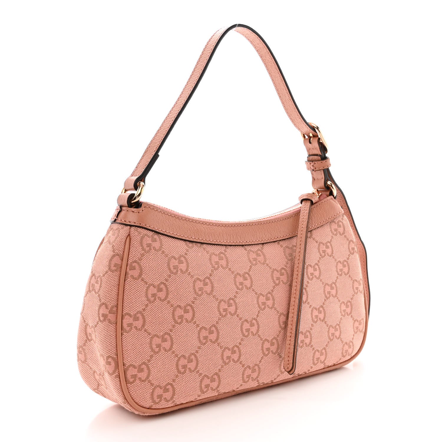 Gucci Monogram Textured Dollar Calfskin Small Ophidia Hobo Cloche Rose Pink 3 of 11