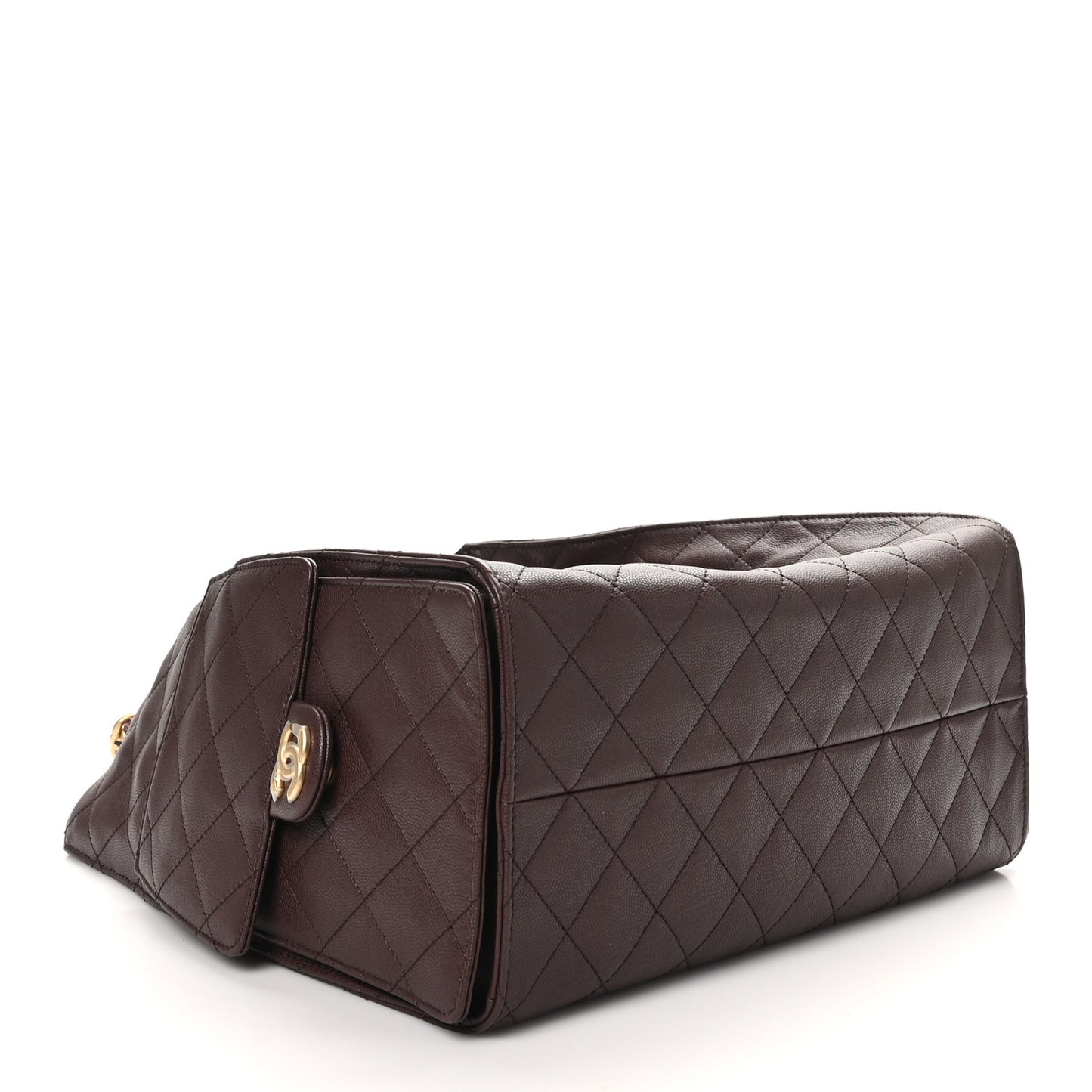 Caviar Quilted Medium Chanel 25 Handbag Dark Brown