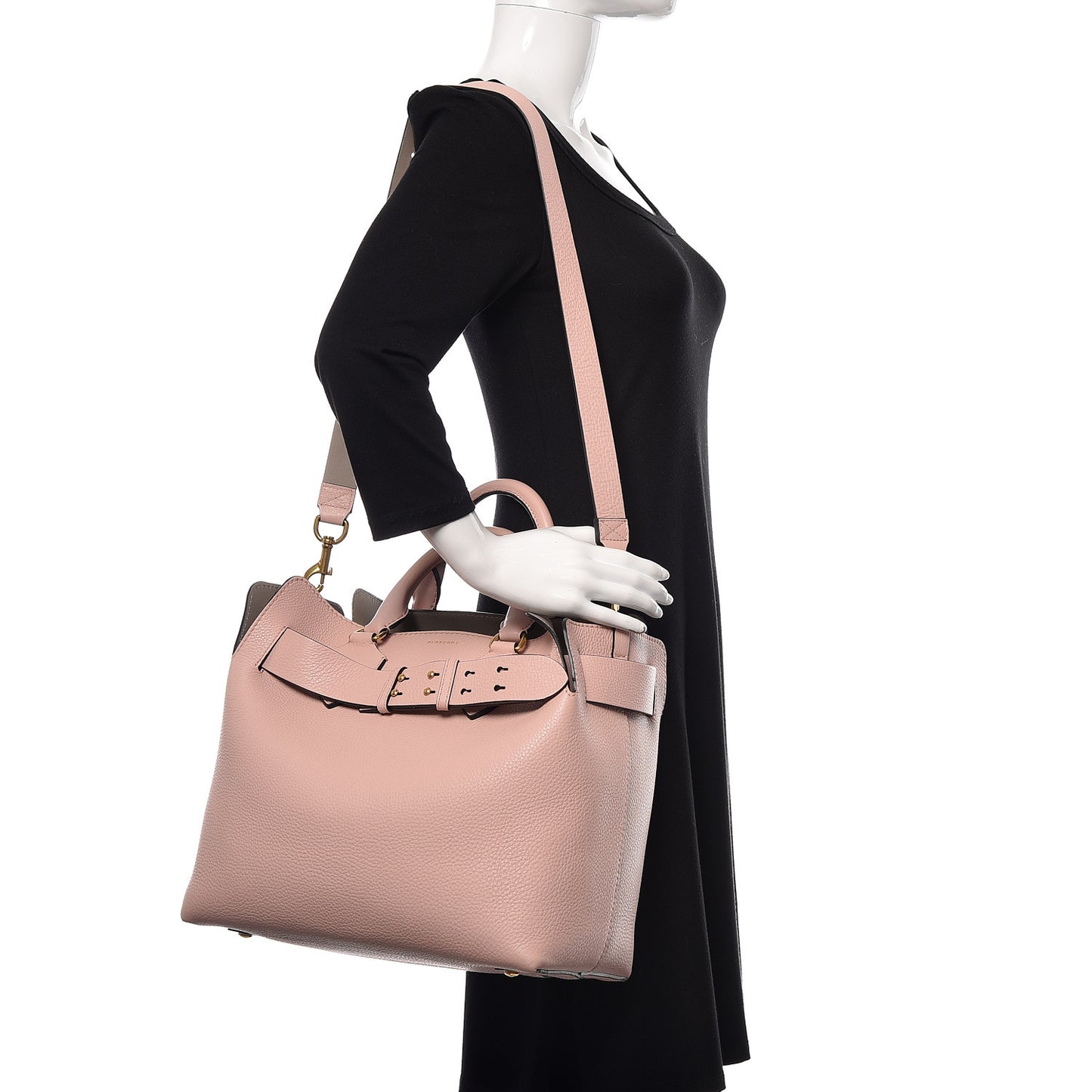 Soft Grain Calfskin Medium Belt Bag Pale Ash Rose