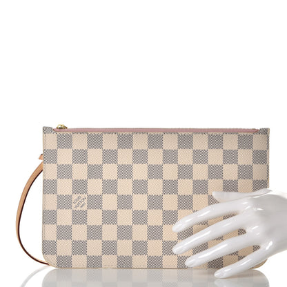 Louis Vuitton Damier Azur Neverfull MM GM Pochette Rose Ballerine 2 of 7