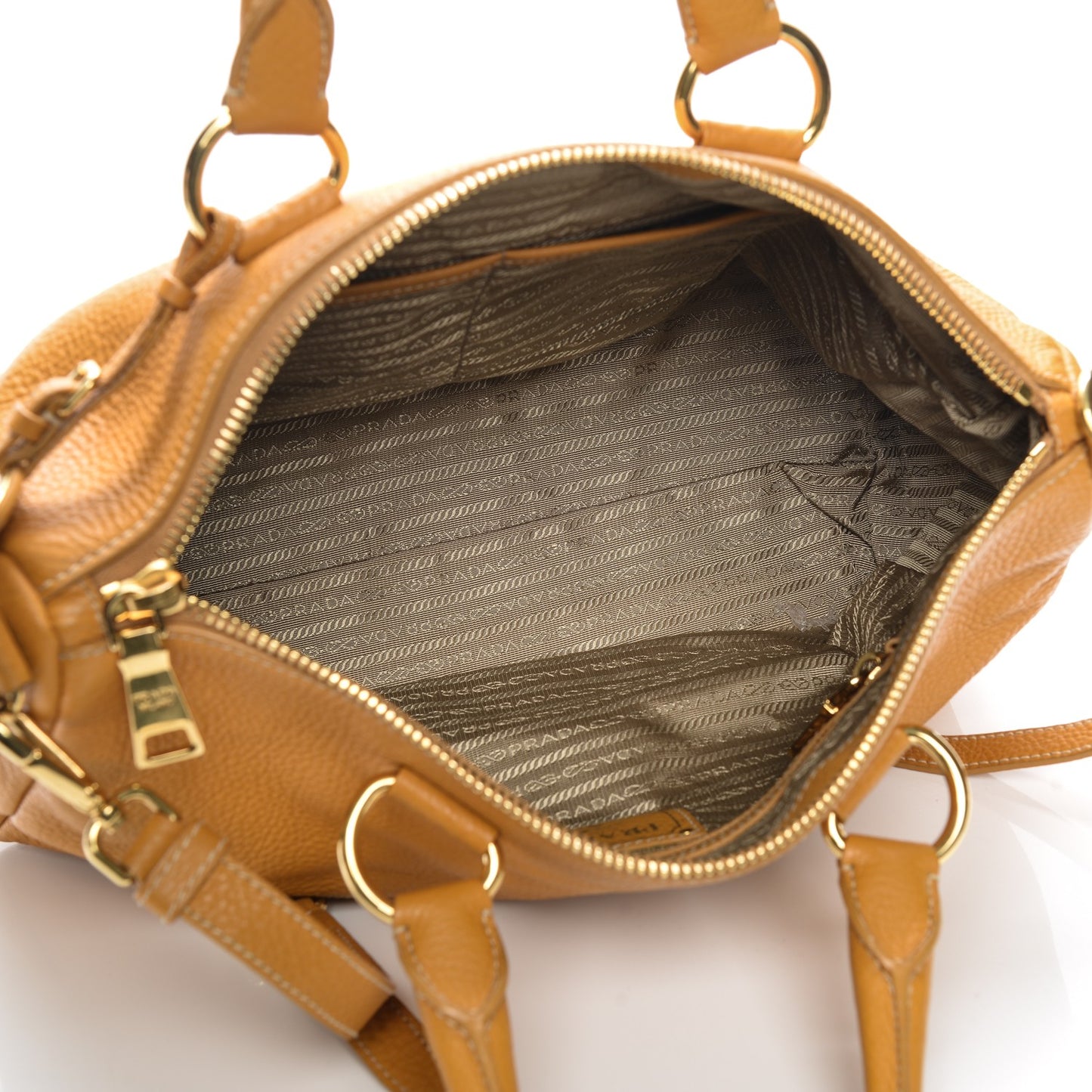 Vitello Daino Top Handle Zip Tote Ocra