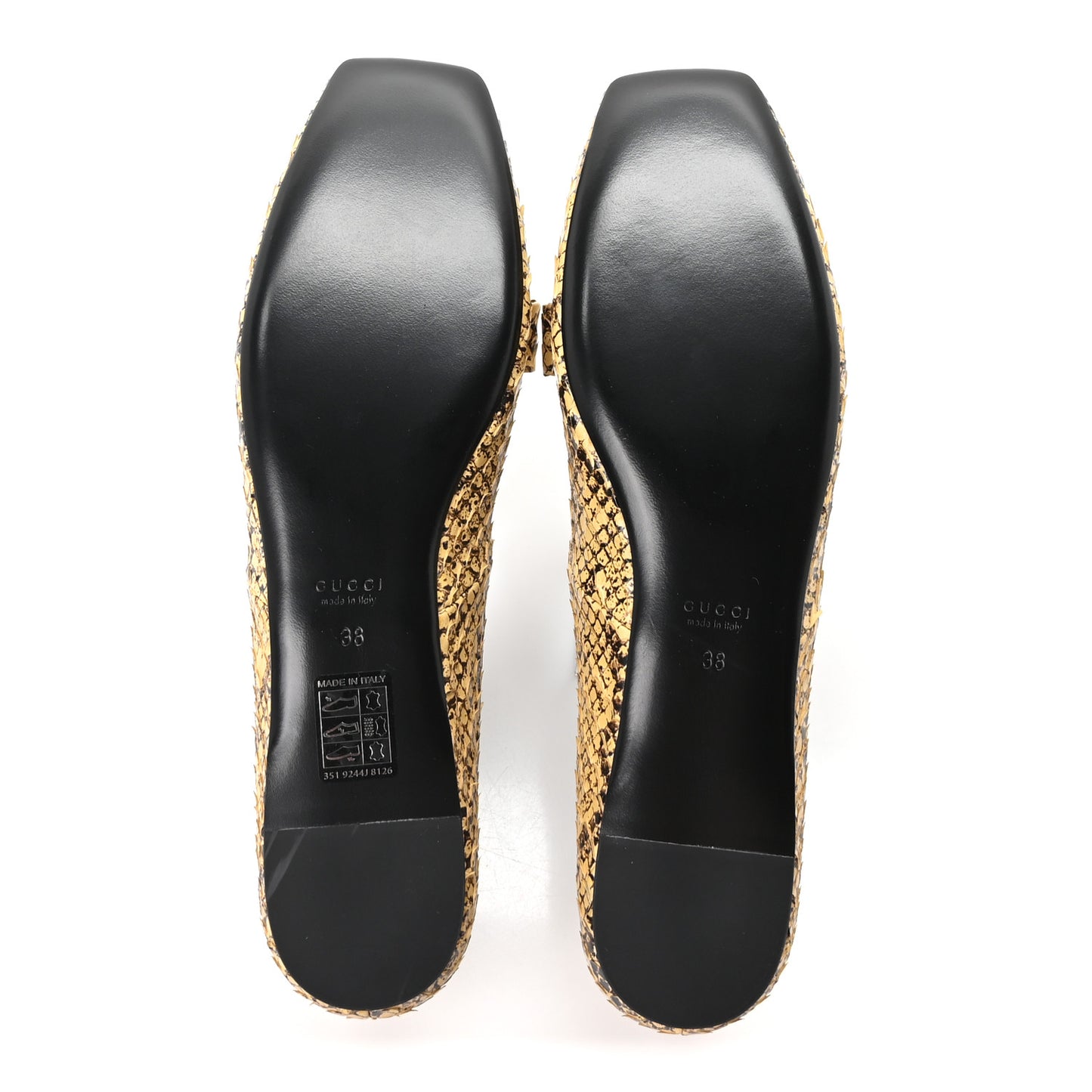 Snakeskin GG Bow Ballet Flats 38 Roccia