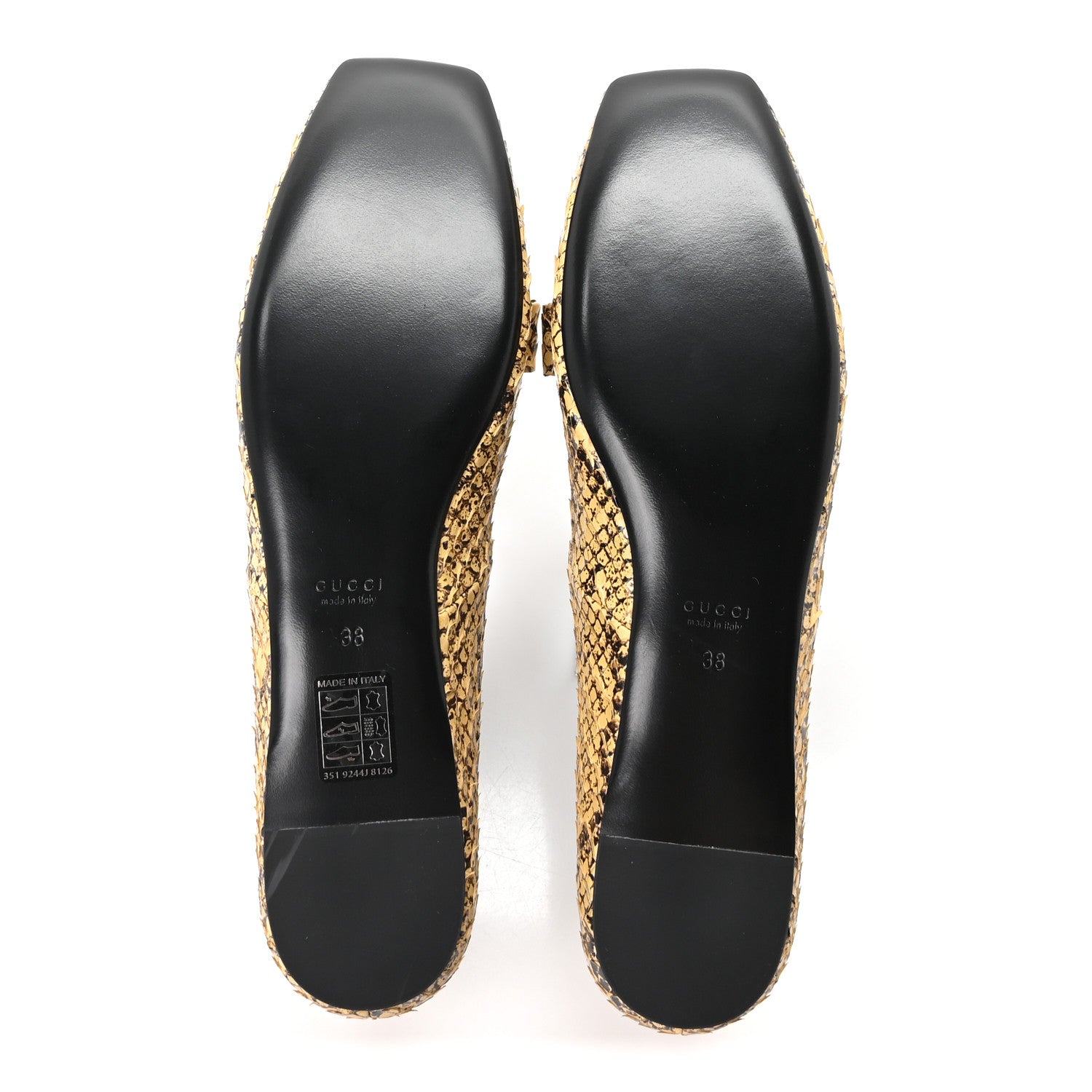 Gucci Snakeskin GG Bow Ballet Flats 38 Roccia 6 of 9