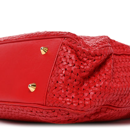 Christian Dior Lambskin Woven Large Dior Soft Tote Rouge Moyen 10 of 11