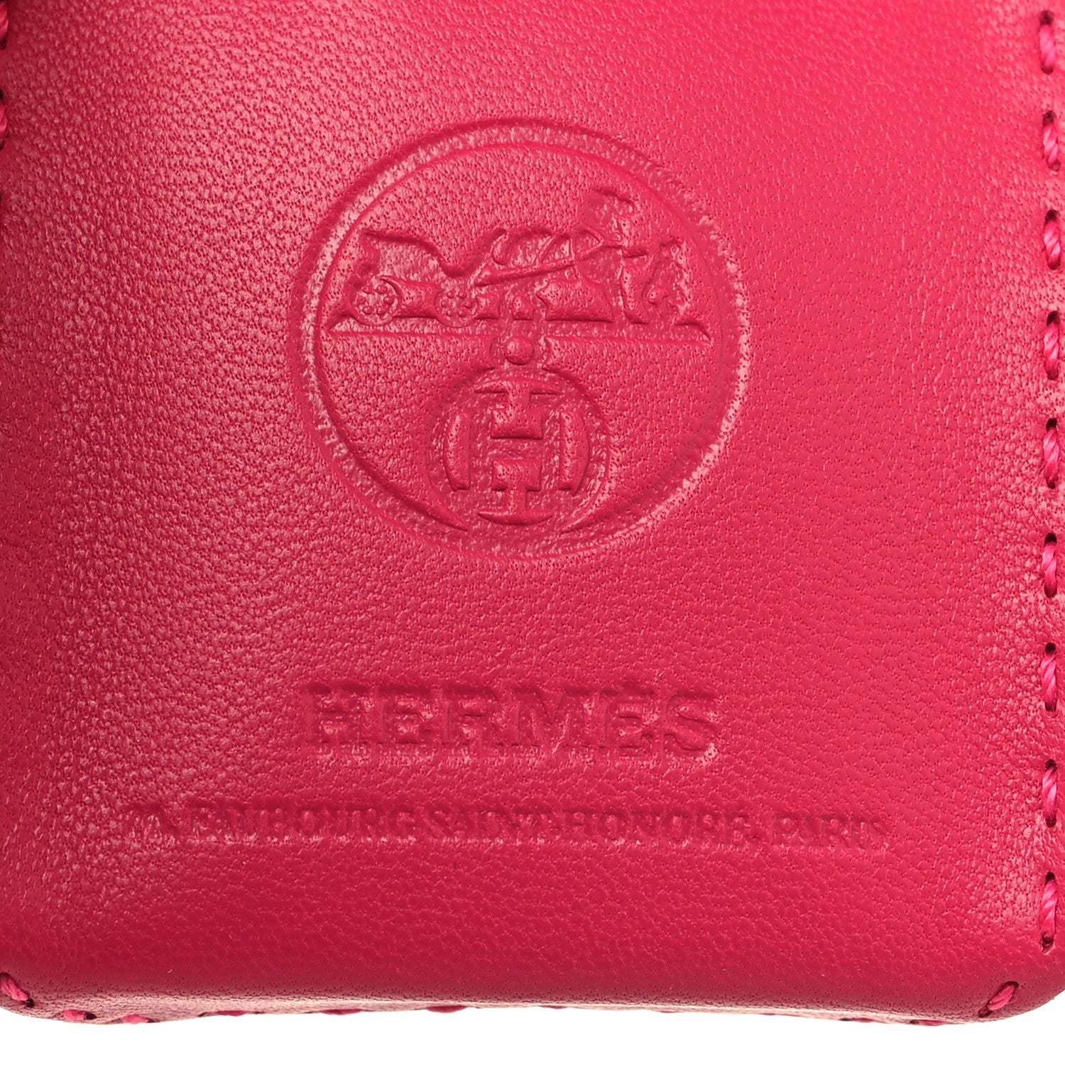 Hermes Milo Lambskin Swift Shopping Bag Charm Rose Mexico 3 of 3