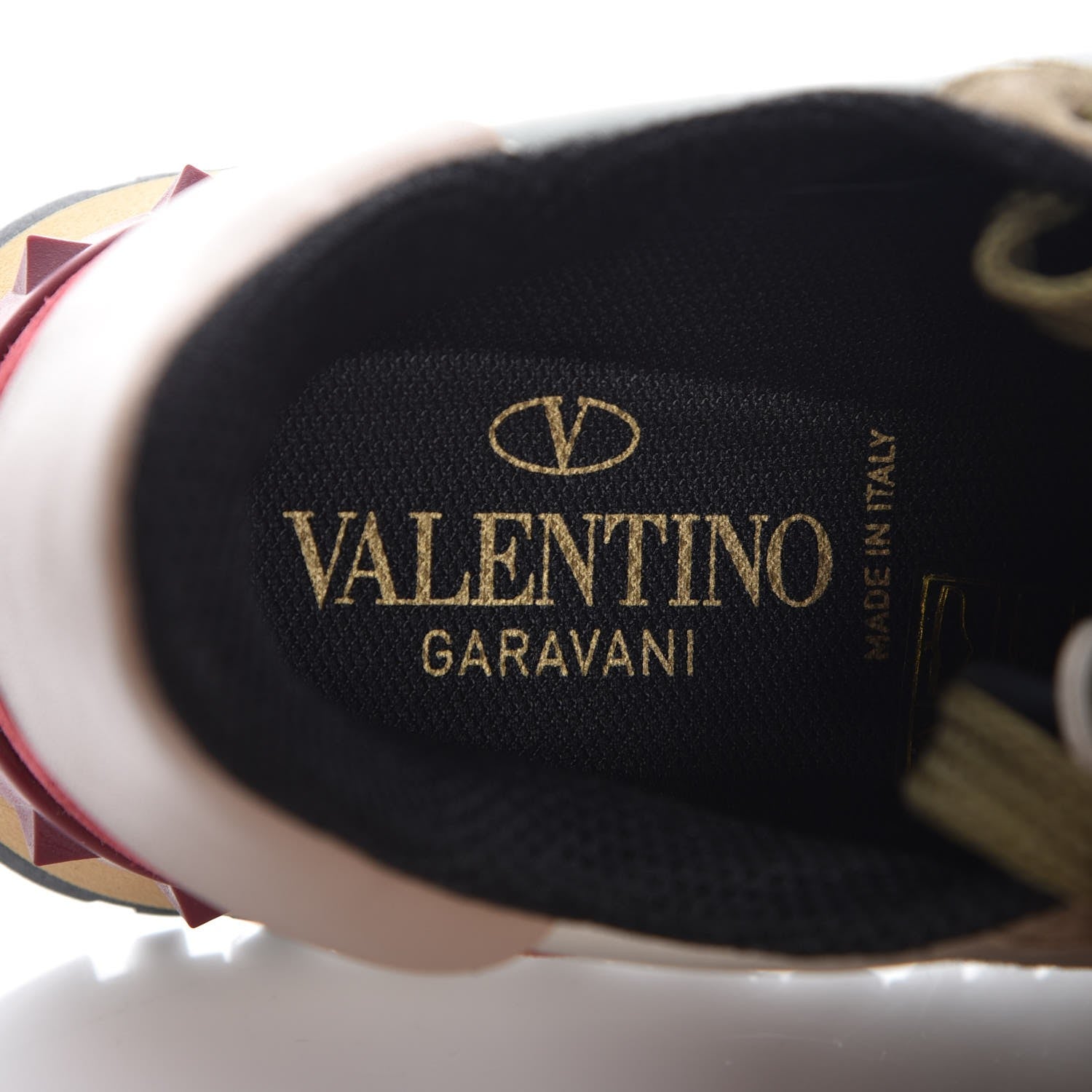 Valentino Garavani Nappa Fabric Suede Camouflage Womens Rockrunner Sneakers 36.5 Kaki Platine 7 of 8