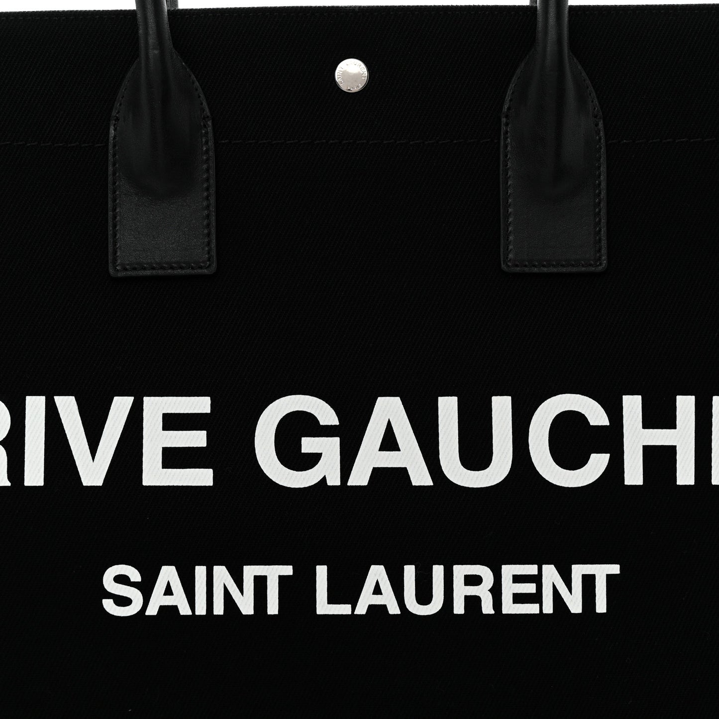 Linen Calfskin Rive Gauche Tote Black