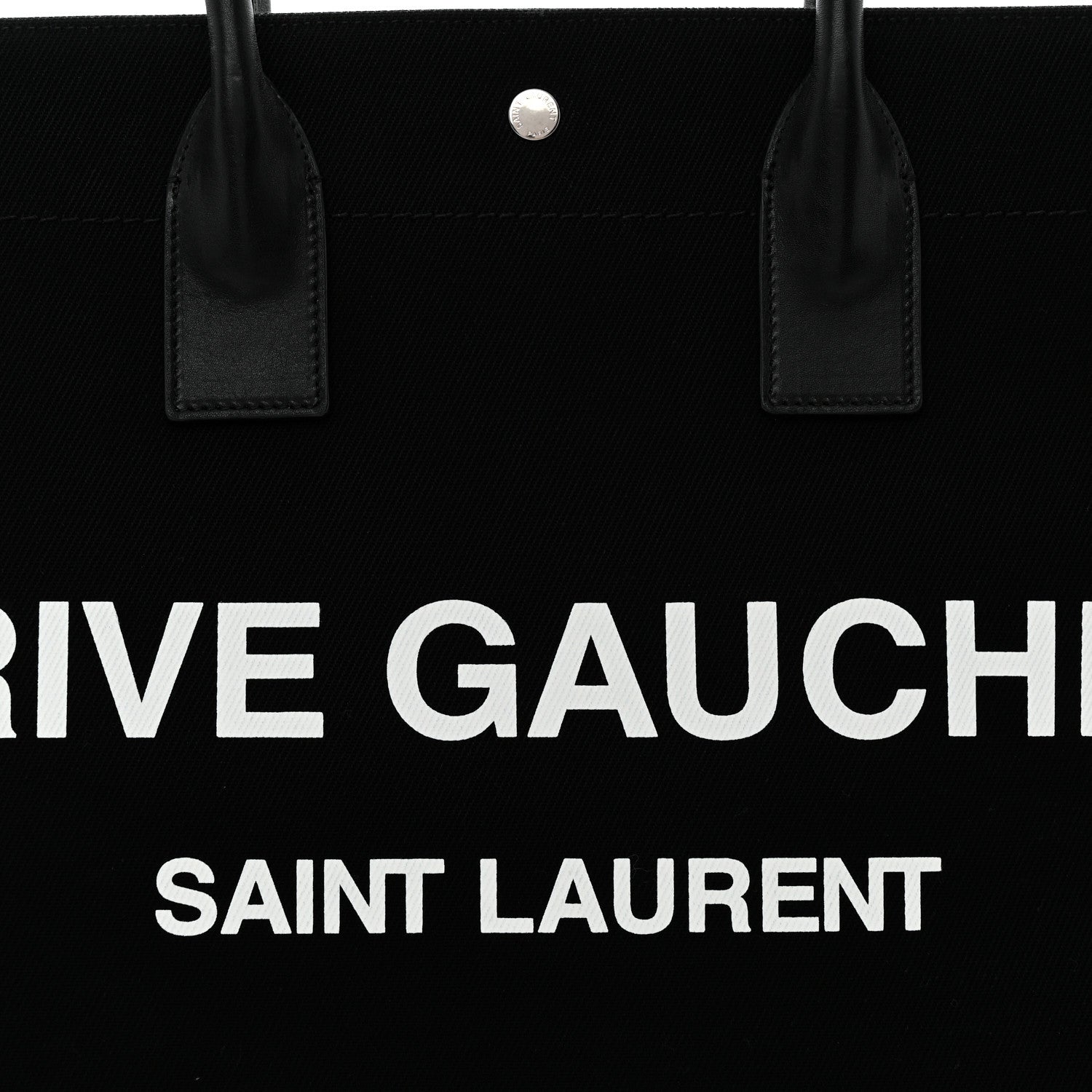 Saint Laurent Linen Calfskin Rive Gauche Tote Black 8 of 10
