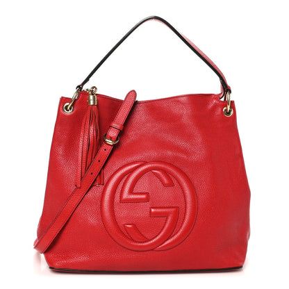 Gucci Pebbled Calfskin Large Soho Hobo Tabasco Red 1 of 10