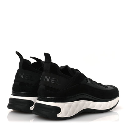 Chanel Velvet Calfskin Mixed Fibers CC Sneakers 37 Black 5 of 10