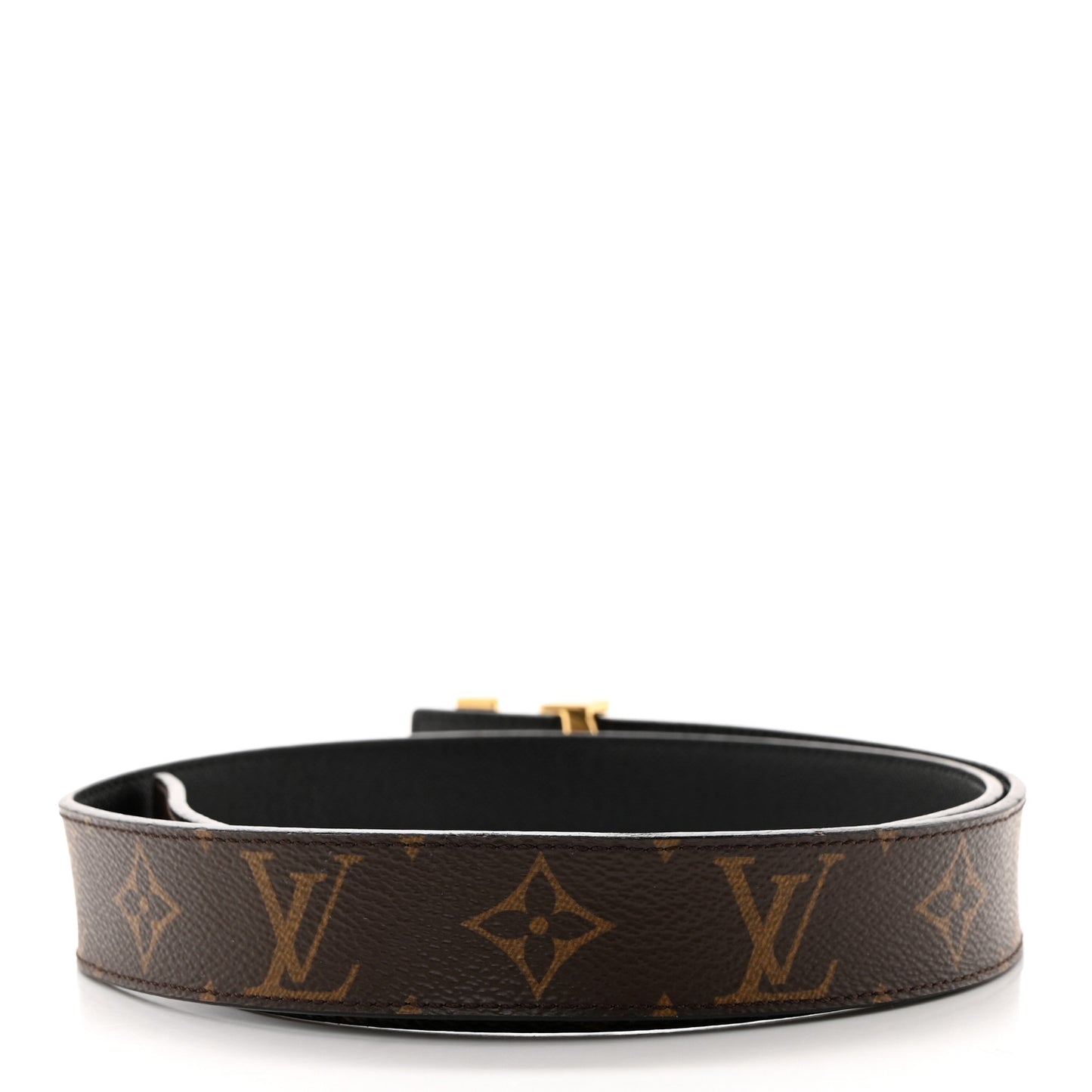 Calfskin Monogram 40mm LV Initiales Reversible Belt 80 32 Black