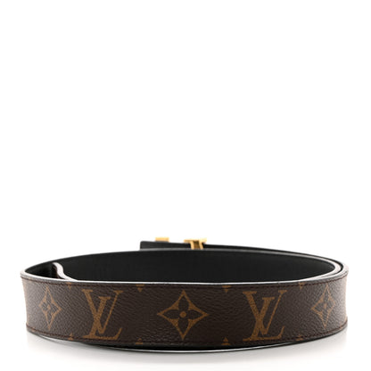 Louis Vuitton Calfskin Monogram 40mm LV Initiales Reversible Belt 80 32 Black 3 of 8