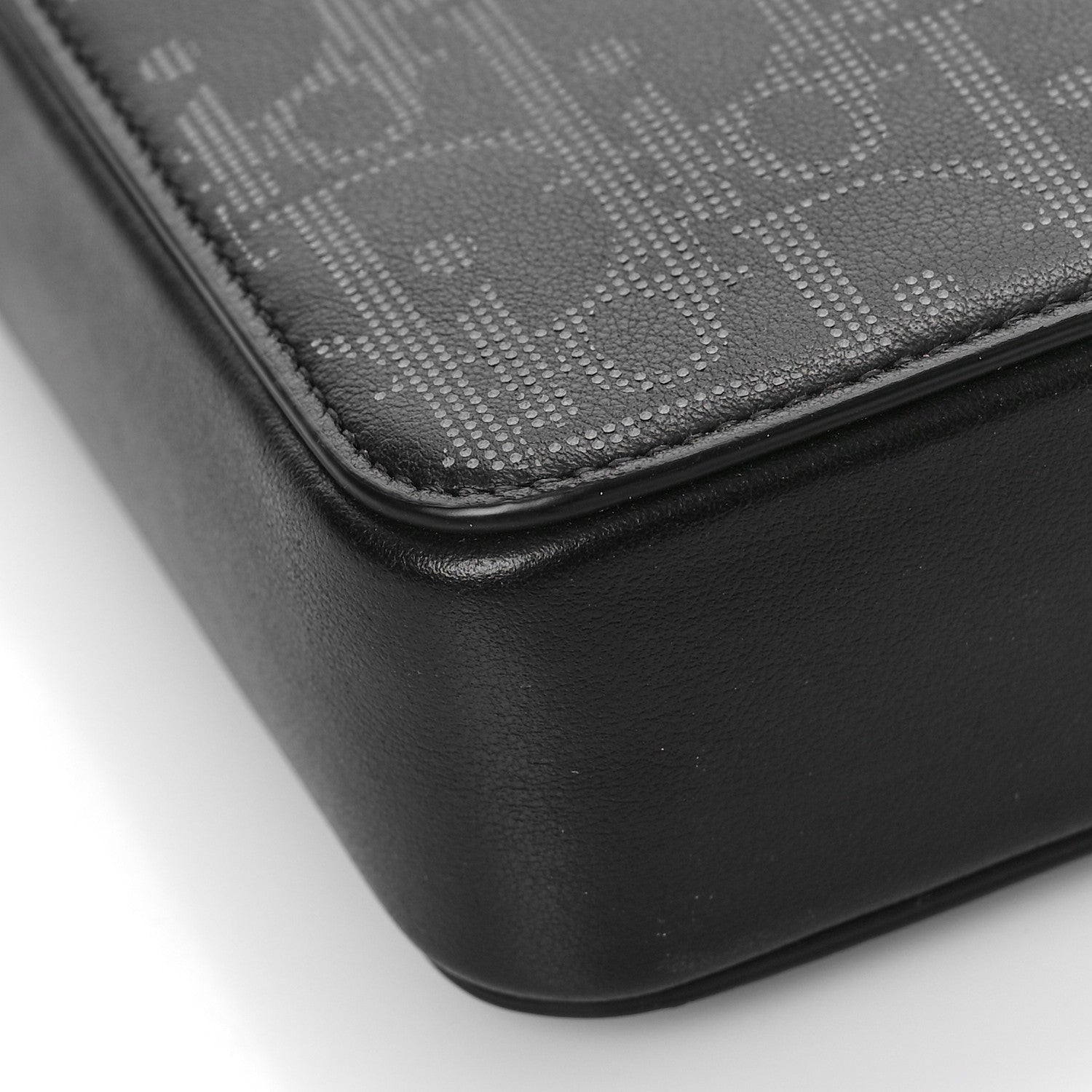 Christian Dior Calfskin Oblique Galaxy Perforated World Tour Messenger Pouch Black 7 of 8
