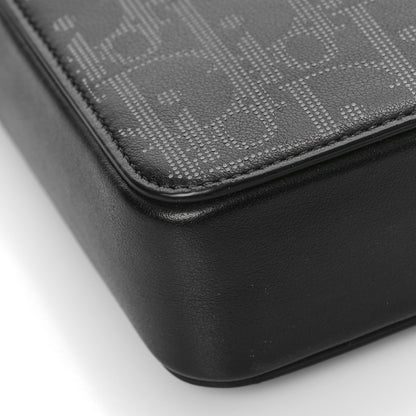Christian Dior Calfskin Oblique Galaxy Perforated World Tour Messenger Pouch Black 7 of 8