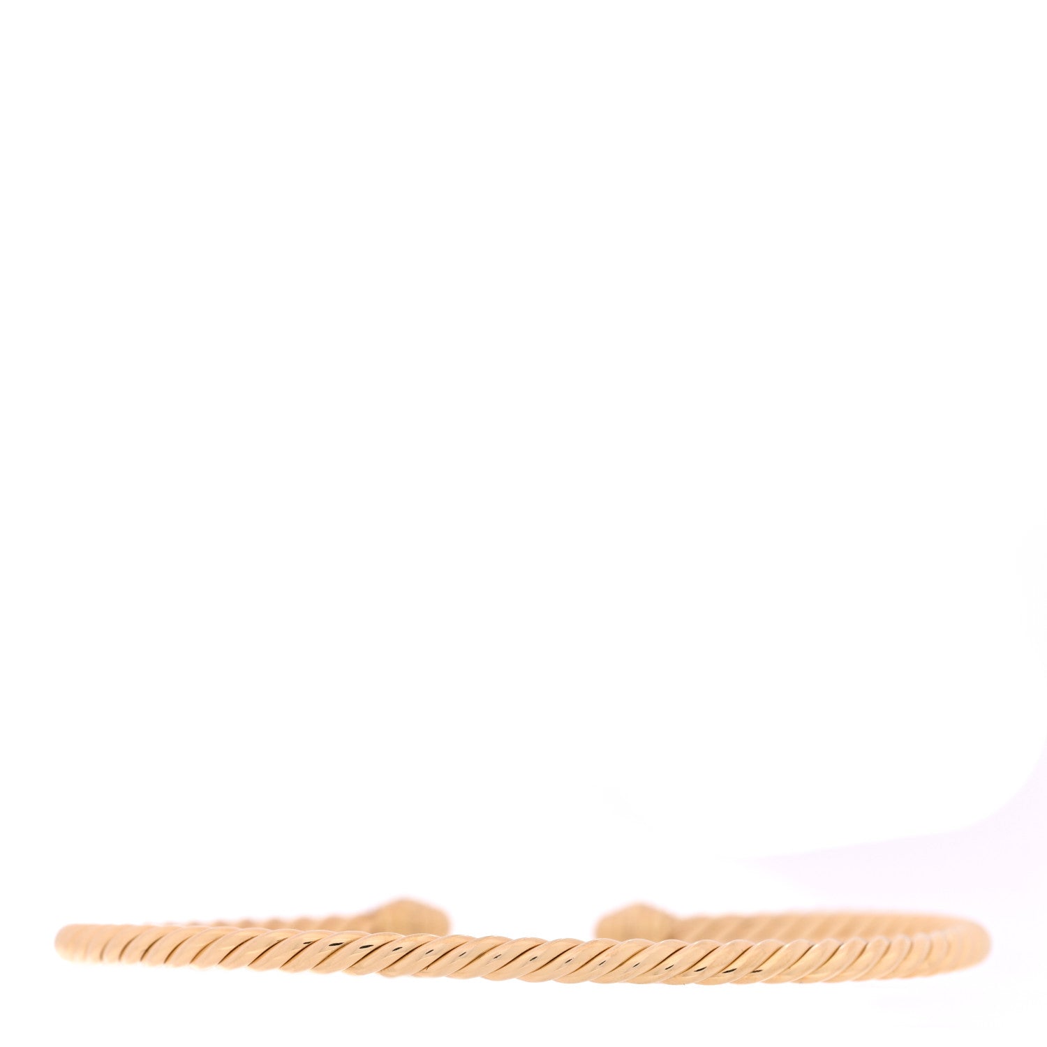 David Yurman 18K Yellow Gold Diamond 3mm Cablespira Bracelet 2 of 3