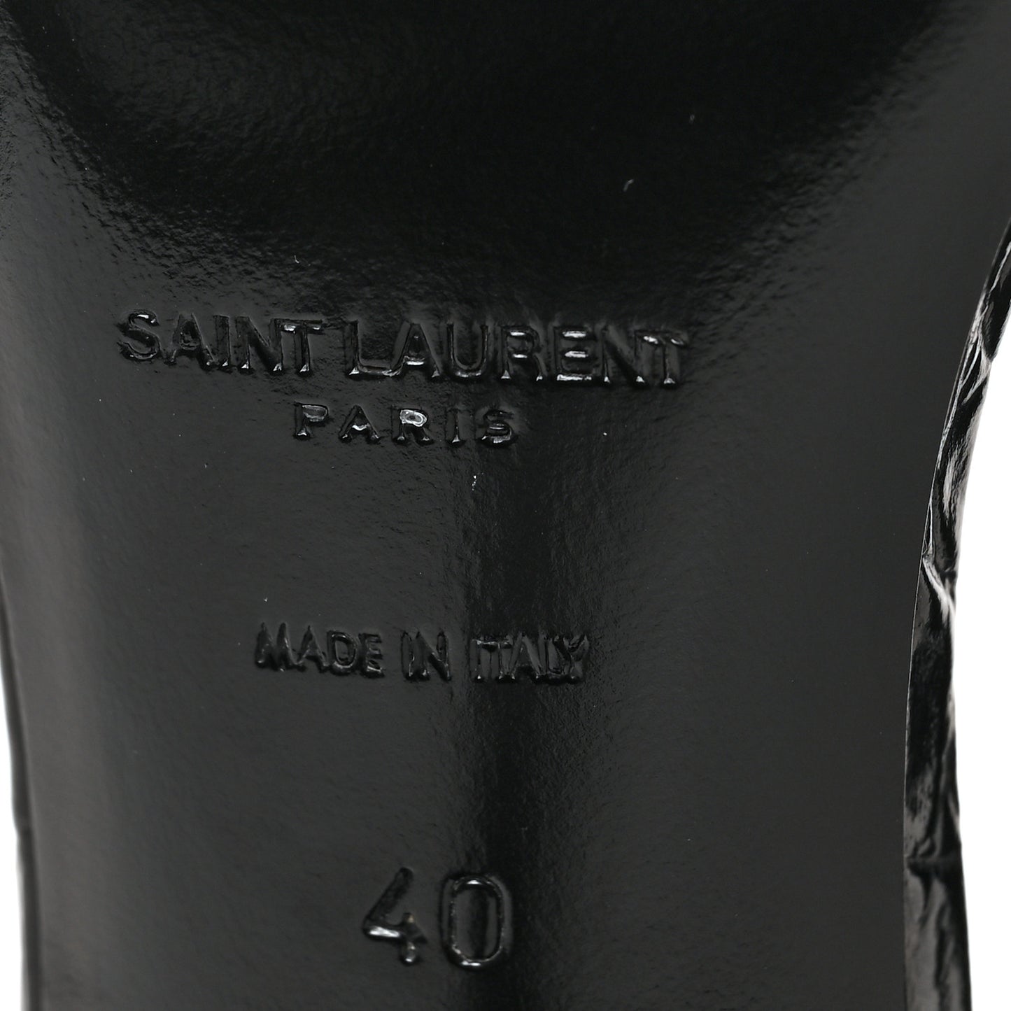 Calfskin Crocodile Embossed Viper 90 Slingback Pumps 40 Black