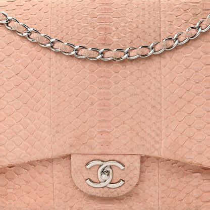 Chanel Snakeskin Maxi Double Flap Pink 8 of 18