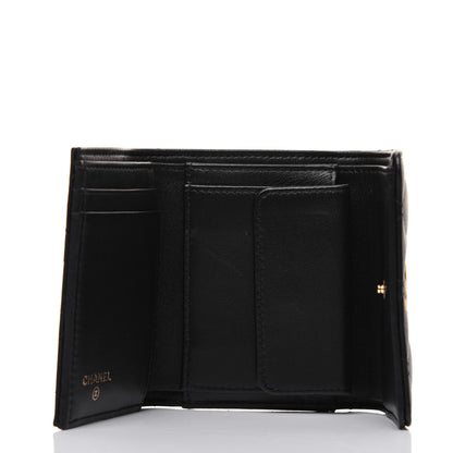 Chanel Lambskin Quilted Small Compact Wallet Black 5 of 13