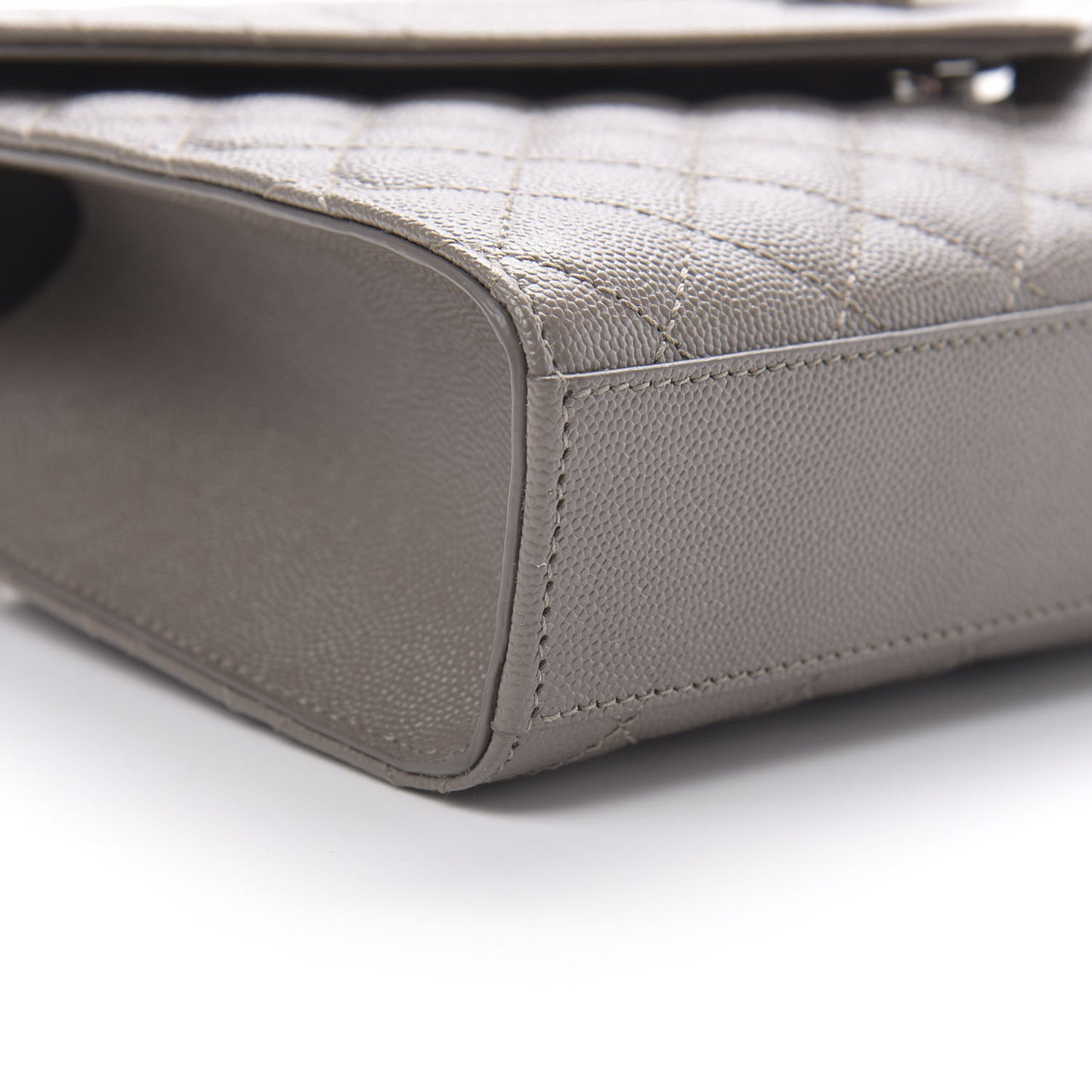 Grain De Poudre Textured Mixed Matelasse Medium Triquilt Monogram Satchel Earth