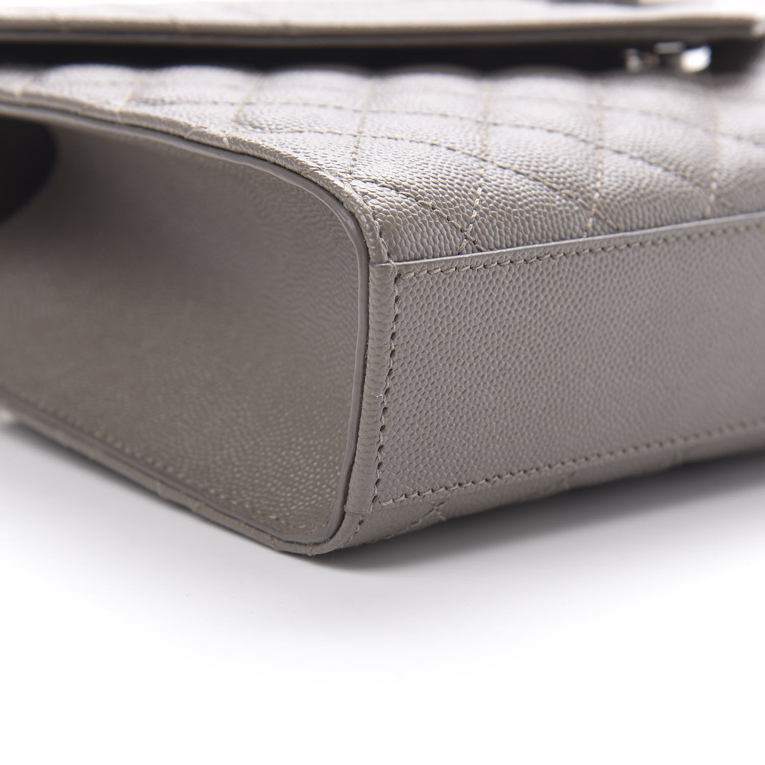 Saint Laurent Grain De Poudre Textured Mixed Matelasse Medium Triquilt Monogram Satchel Earth 9 of 10