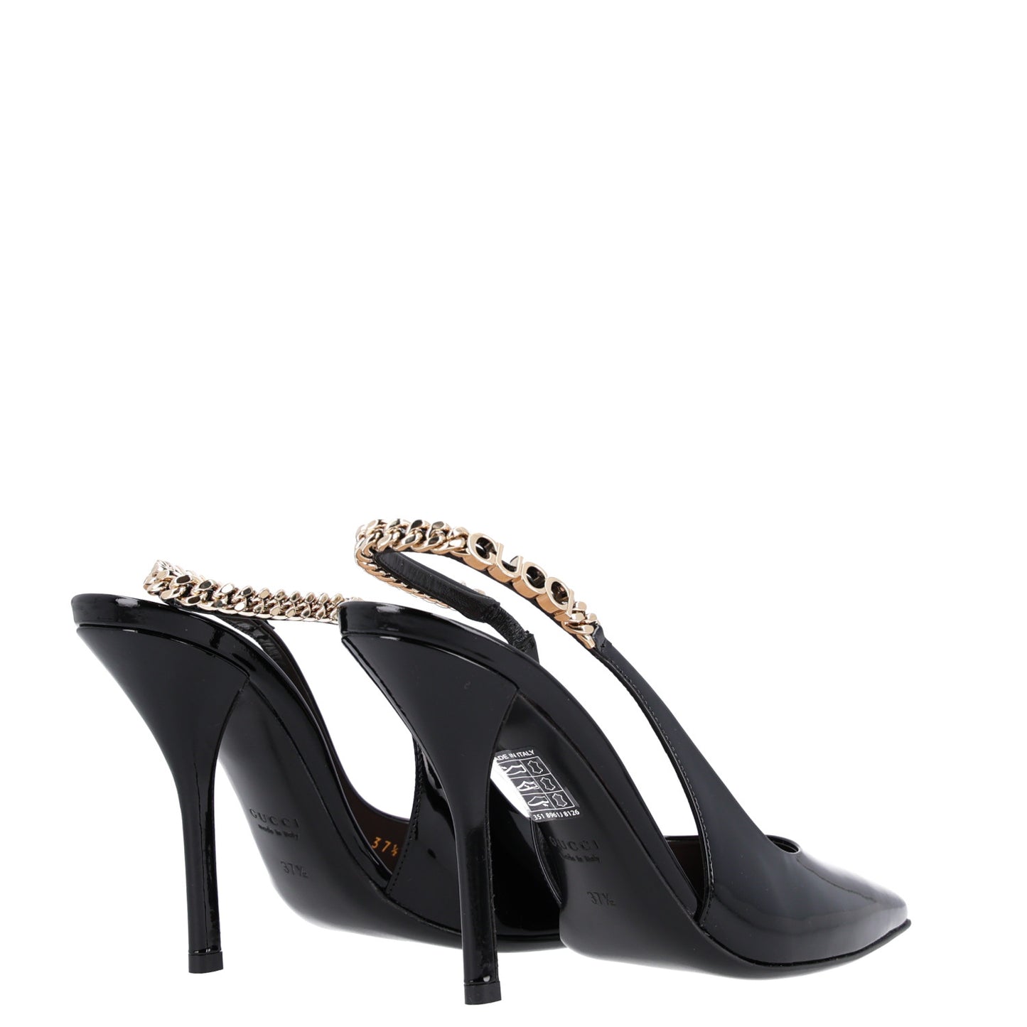 Vernice Crystal Nappa Charlotte Signoria Slingback Pumps 37.5 Black