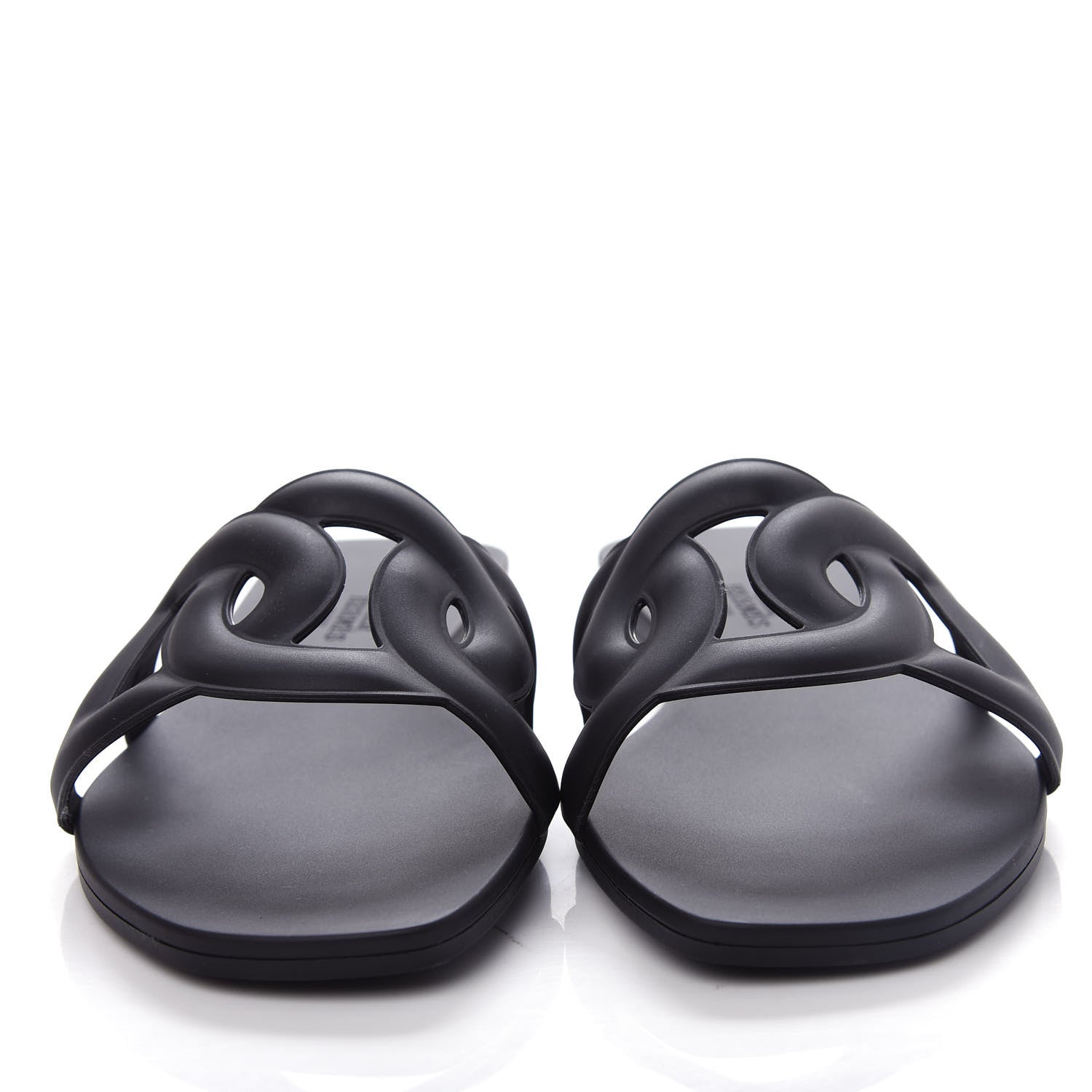 Hermes Rubber Aloha Sandals 37 Black 5 of 11