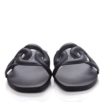 Hermes Rubber Aloha Sandals 37 Black 5 of 11