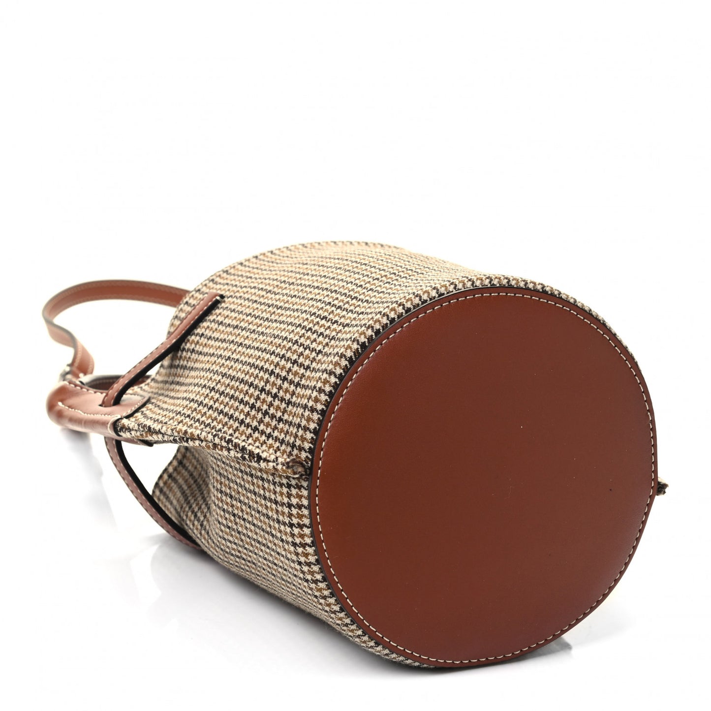 Smooth Calfskin Tweed Nano Bucket Bag Tan