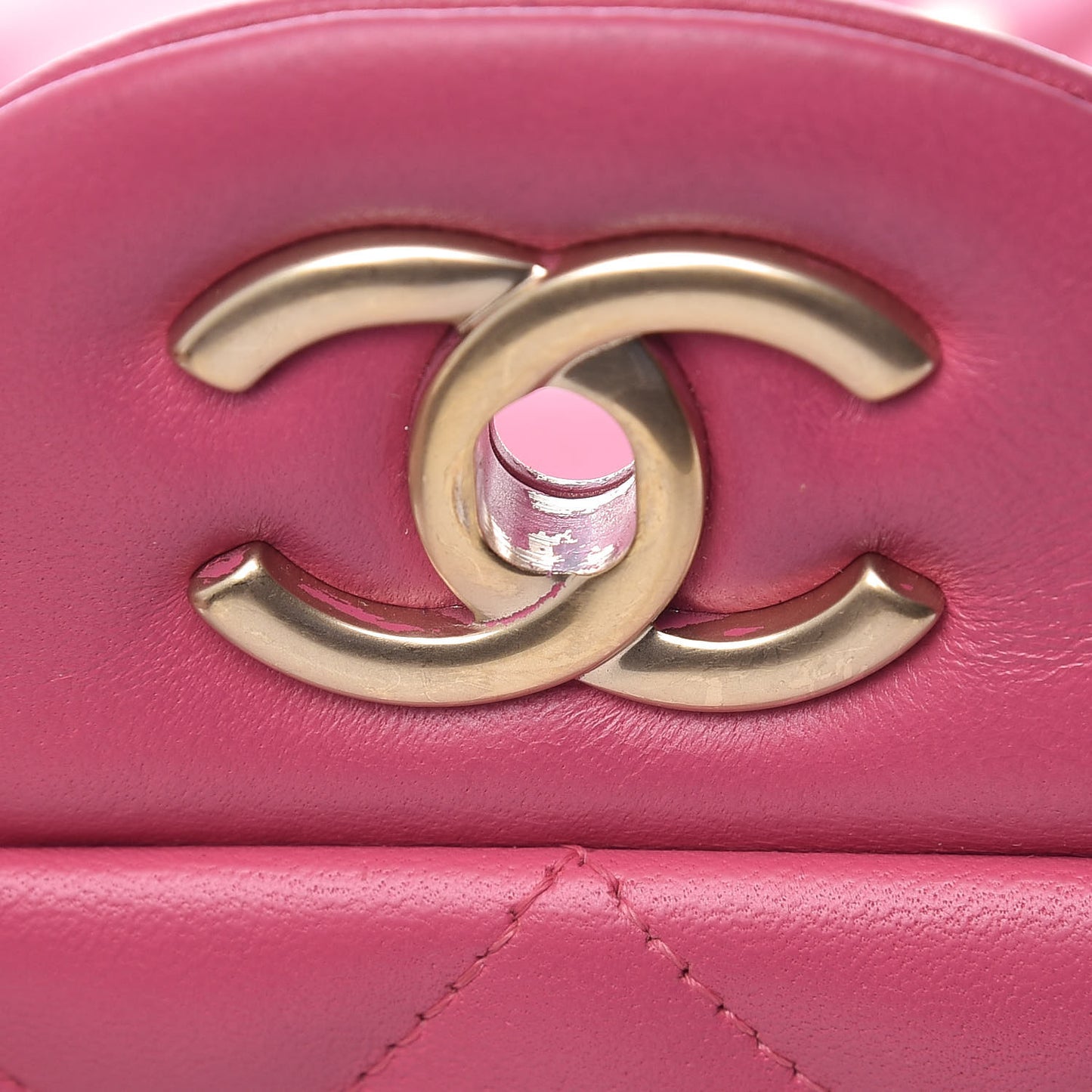 Lambskin Quilted Jumbo Double Flap Dark Pink