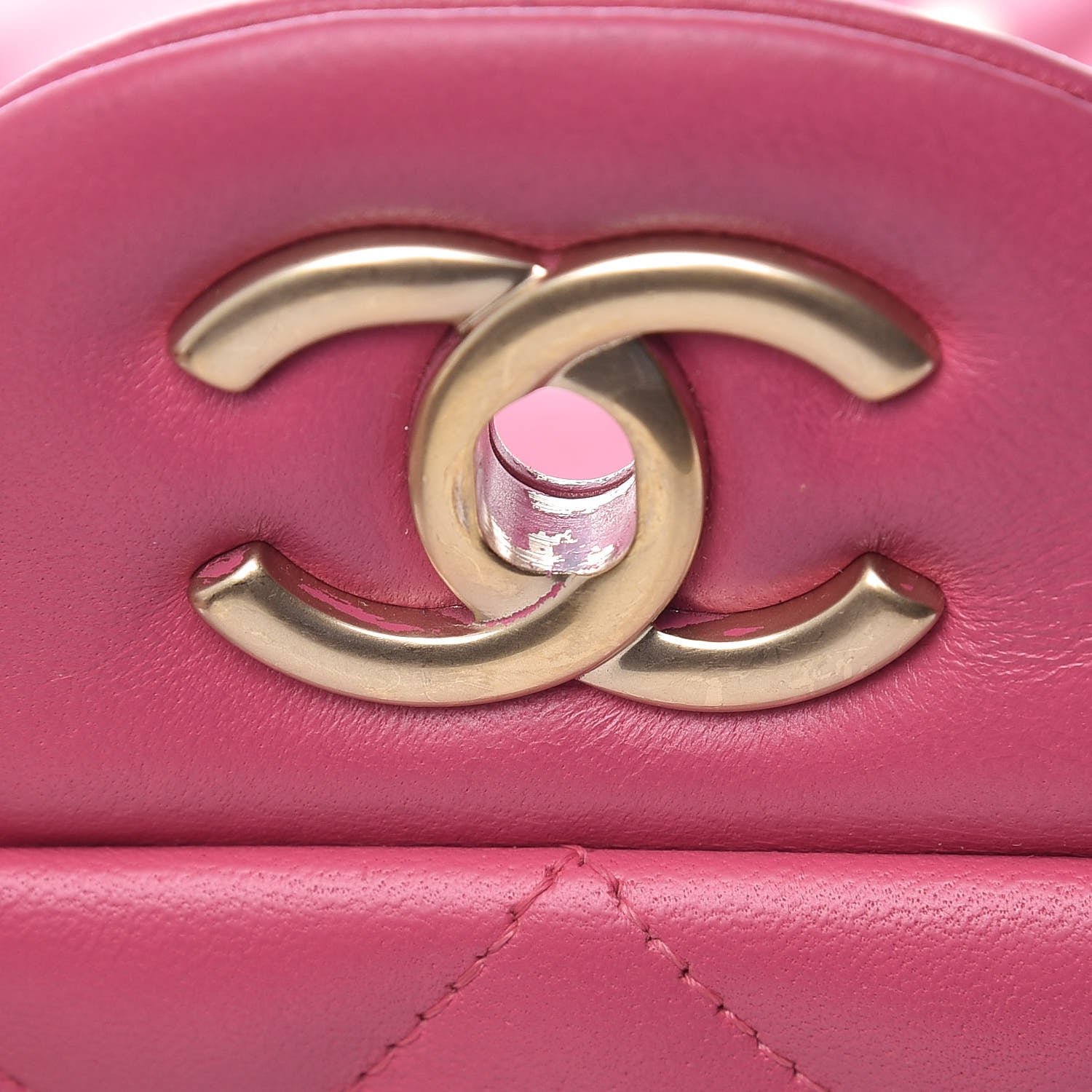 Chanel Lambskin Quilted Jumbo Double Flap Dark Pink 12 of 19