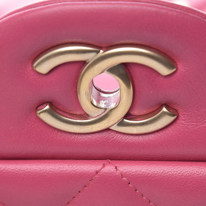 Chanel Lambskin Quilted Jumbo Double Flap Dark Pink 12 of 19
